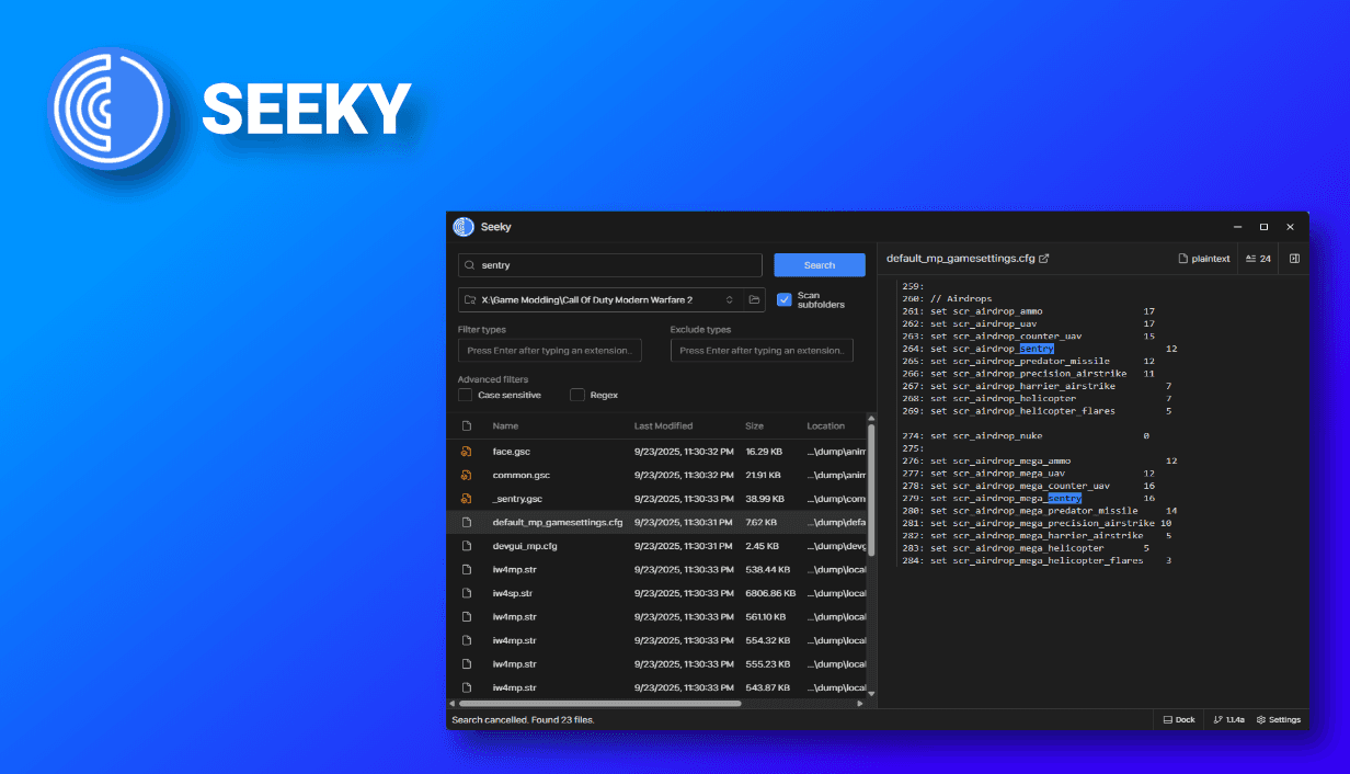 Seeky 1.1.4a release